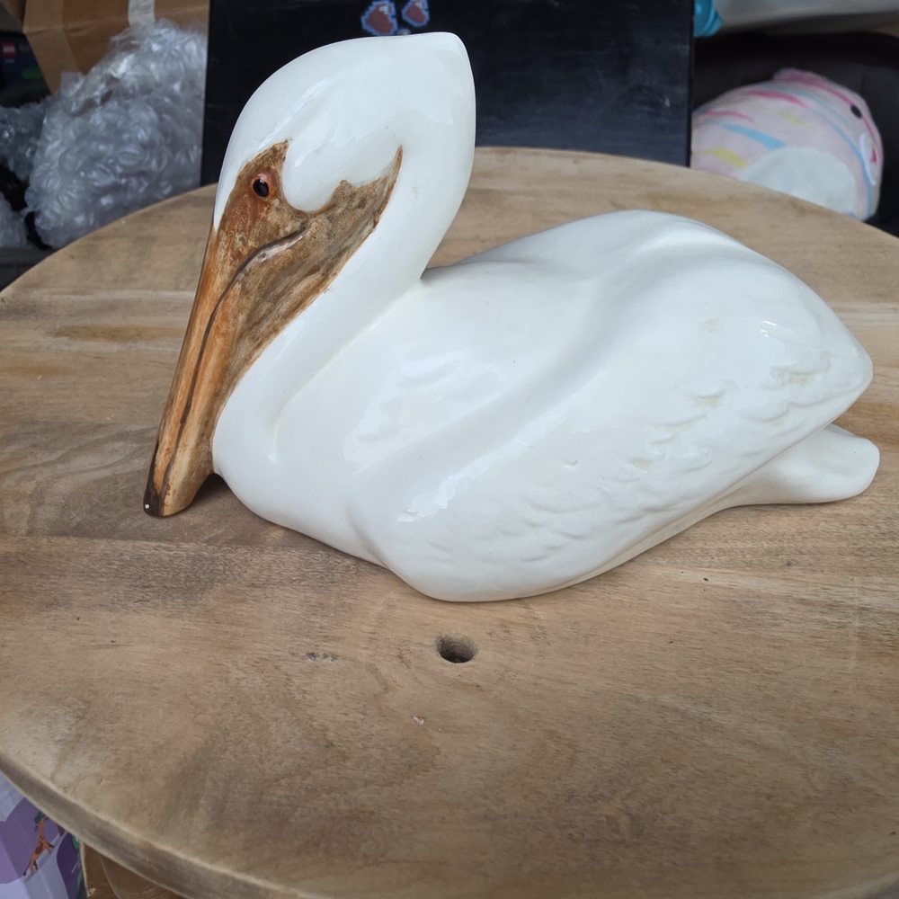 White Vintage Pelican Figurine Townsend original.
